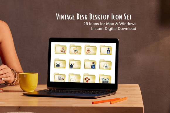 Download Vintage Desk Desktop Icons - Desktop Collection