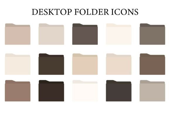 Download 15 Desktop Folder Icons, DARK BEIGE - Desktop Collection